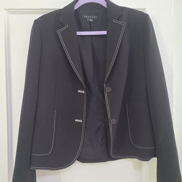 Theory Black Blazer with detail - Picture 1 of 5